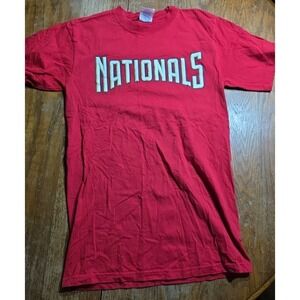 Washington Nationals Tshirt Majestic Brand‎ Men's Size M Short Sleeves Red